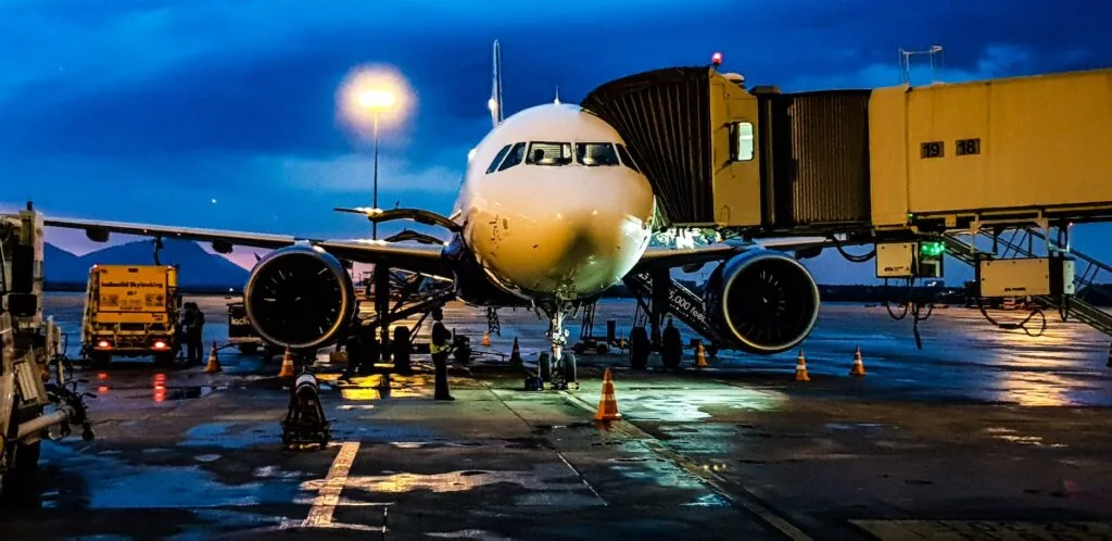 white airplane